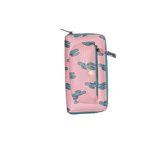 BEAUTIFUL Women's Cactus 🌵 wallet Pink and Green Wallet-purses boho Evening Bag - Picture 1 of 5